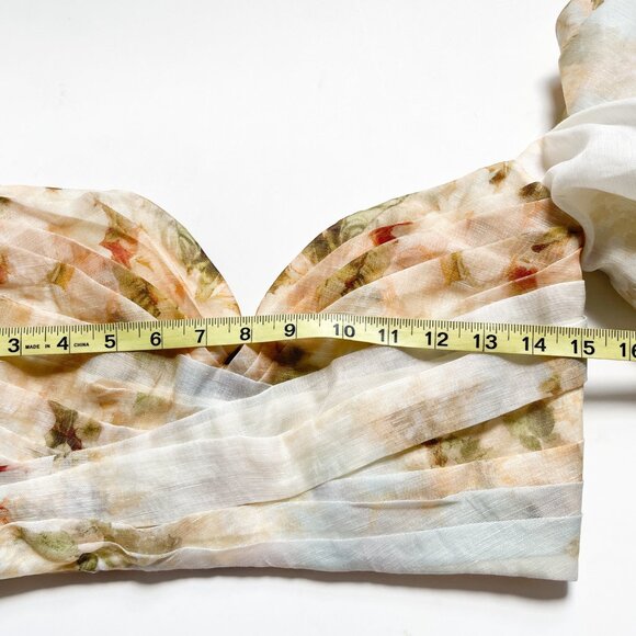 Zimmermann Luminosity Floral Draped Bodice Top Ivory Garden Floral Size AU 1 US - Picture 11 of 13